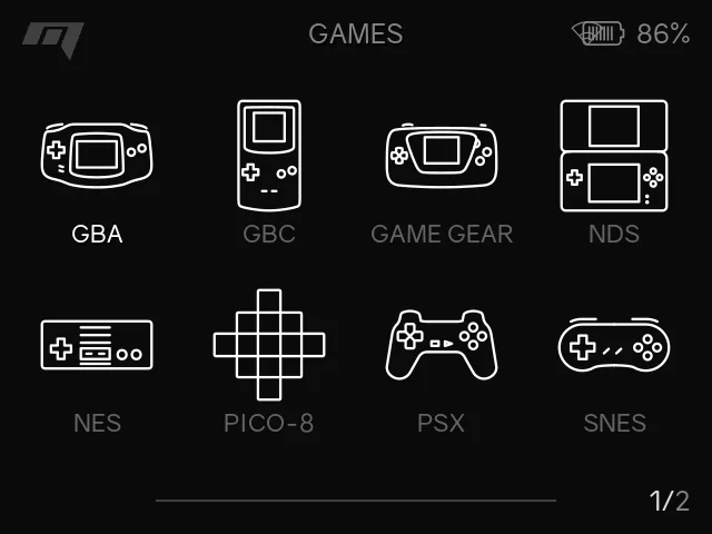 A screenshot of Arcticons in the Miyoo Mini Plus