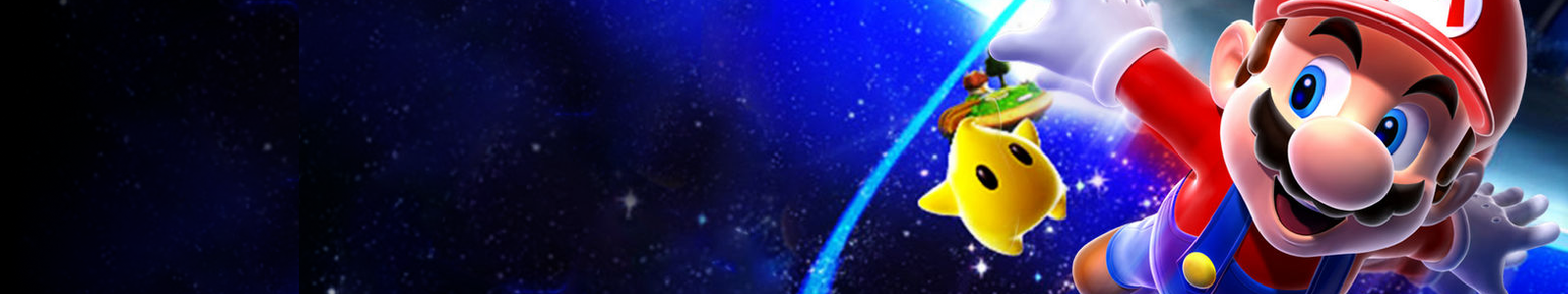 Mario flying through space alongside a star