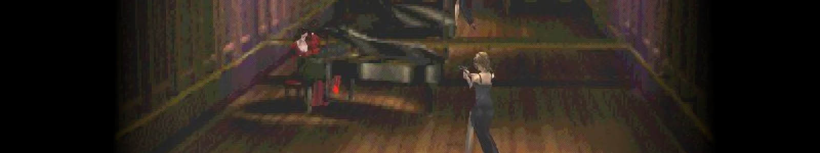 Aya Brea targetting a strange lady playing the piano