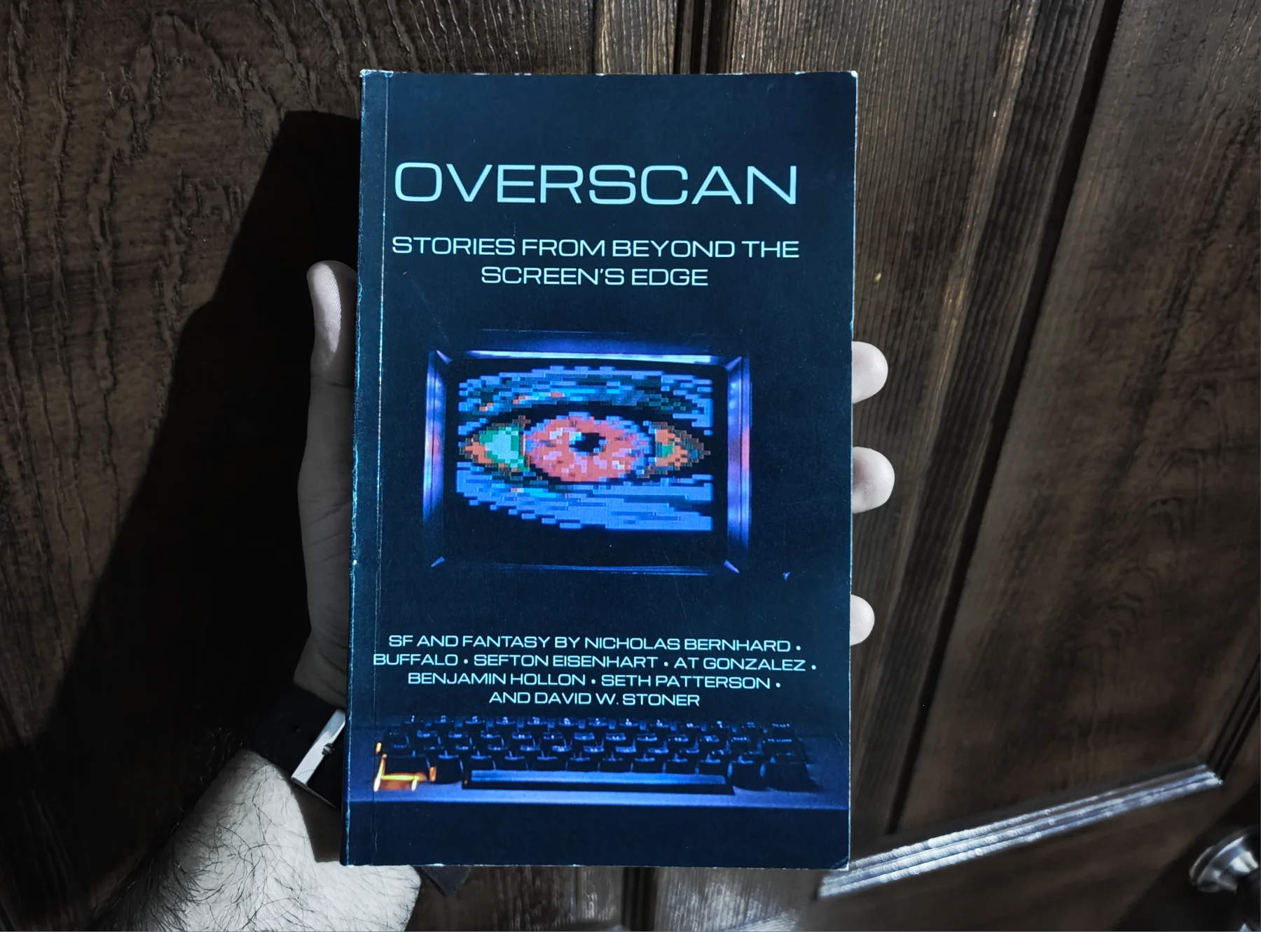 Overscan and Father's Day, two chapbooks from Nantucket Lit held in my hand