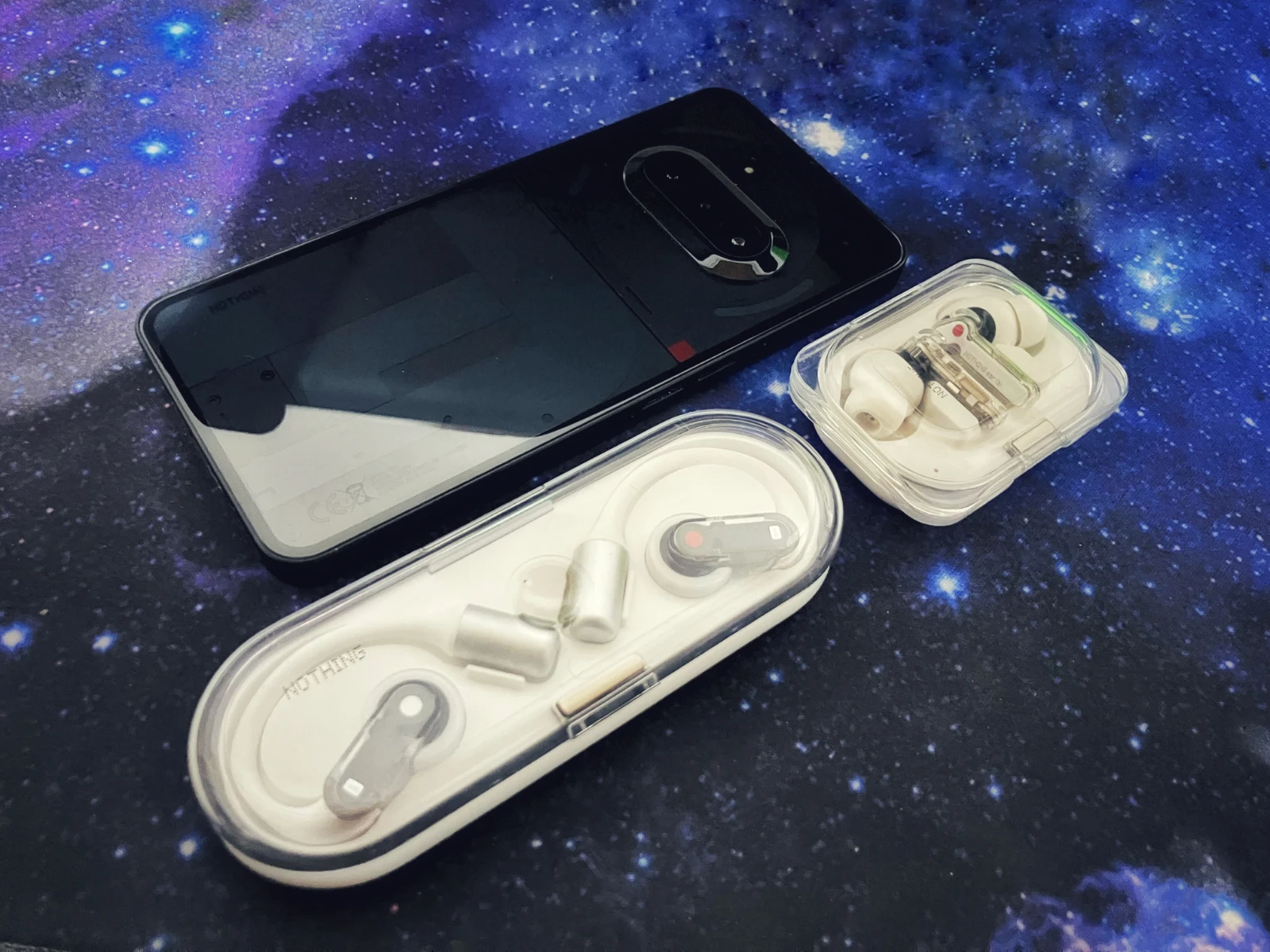 My phone and earbuds from Nothing