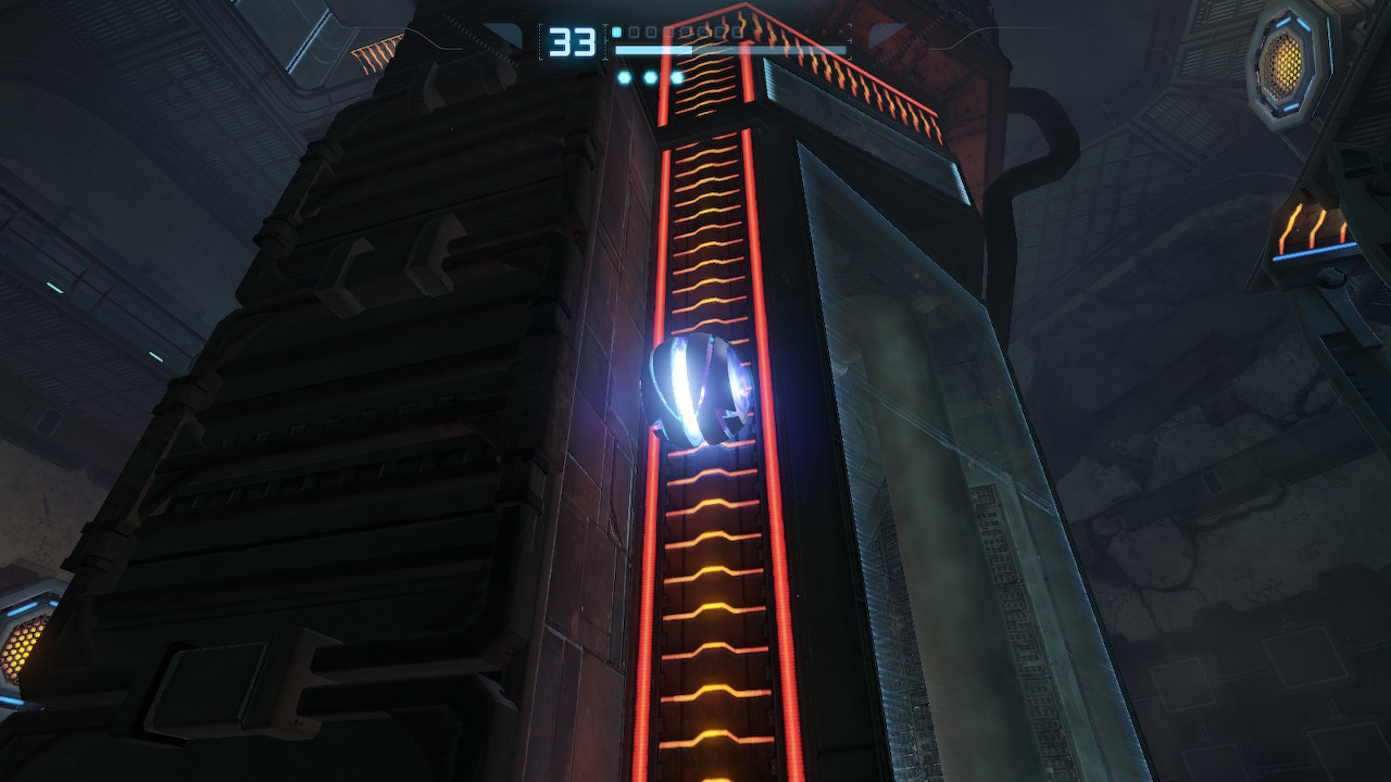 The spider ball climbing up a rail